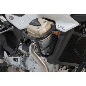 Protecciones laterales de motor Negro. Moto Guzzi V100 Mandello/S, Stelvio.