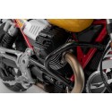 Protecciones laterales de motor Negro. Moto Guzzi V85 TT/Travel/Strada (19-).