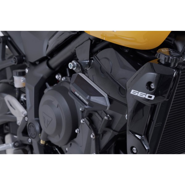 Kit de topes anticaidas Negro. Triumph Trident 660/800, Tiger 660 (21-).