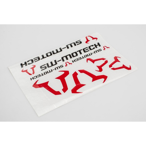 Juego de pegatinas de SW-MOTECH 310x260 mm. Cabeza de toro: rojo, SW-MOTECH: negro