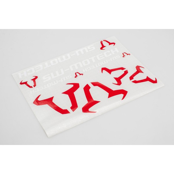 Juego de pegatinas de SW-MOTECH 310x260 mm. Toro: rojo, SW-MOTECH: blanco.