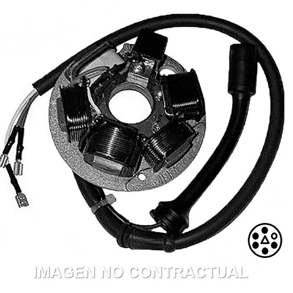 Stator SGR 6 Polos Piaggio Ape con base