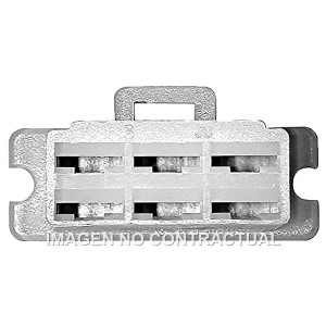 Conector rectangular macho con ranura para 6 conectores 'hembra' con ranura