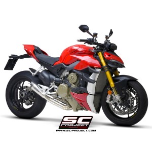 SC Project para DUCATI STREETFIGHTER V4 (2020) - Semi-completo 2-1 titanio, con escape S1 titanio