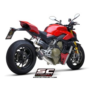 SC Project para DUCATI STREETFIGHTER V4 (2020) - Semi-completo 2-1 titanio, con escape CR-T M2 carbono