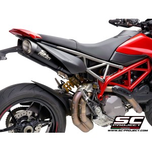 SC Project para DUCATI HYPERMOTARD 950 - RVE - SP (2019 - 2021) - Euro 4 - Par de escapes S1 titanio, negro mate
