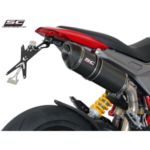 SC Project para DUCATI HYPERMOTARD 821 (2013 - 2016) - Escape Oval carbono, posición alta