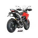 SC Project para DUCATI HYPERMOTARD 821 (2013 - 2016) - Escape Oval carbono, posición baja