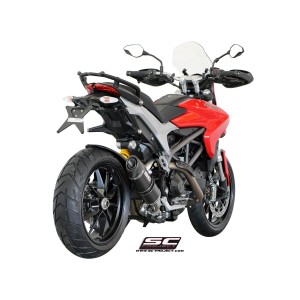 SC Project para DUCATI HYPERMOTARD 821 (2013 - 2016) - Escape Oval carbono, posición baja