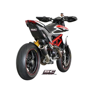 SC Project para DUCATI HYPERSTRADA (2013 - 2016) - Escape CR-T carbono, posición baja