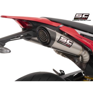 SC Project para DUCATI HYPERMOTARD 698 MONO - RVE (2024 - 2026) - Par de escapes S1 titanio, con malla antipiedras