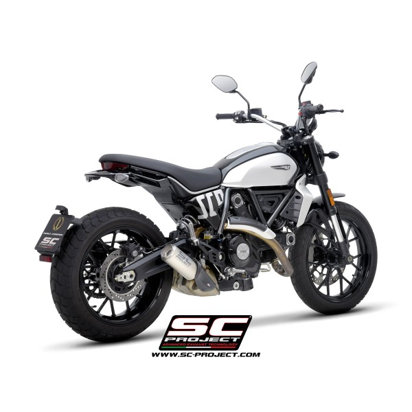 SC Project para DUCATI SCRAMBLER 800 (2025 - 2026) - Escape CR-T titanio, con malla antipiedras
