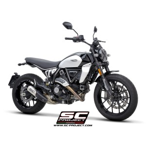 SC Project para DUCATI SCRAMBLER 800 (2025 - 2026) - Escape CR-T titanio, con malla antipiedras