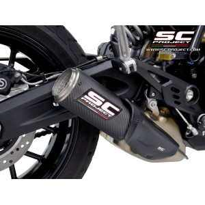SC Project para DUCATI SCRAMBLER 800 (2025 - 2026) - Escape CR-T carbono, con malla antipiedras