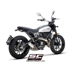SC Project para DUCATI SCRAMBLER 800 (2023 - 2024) - Escape CR-T titanio, con malla antipiedras