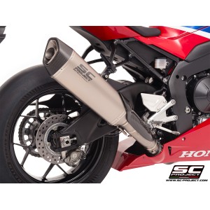 SC Project para HONDA CBR1000RR-R-SP (2024 - 2026) - Escape SC1-R (350mm) titanio, con válvula de escape de titanio