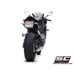 SC Project para HONDA CBR650R (2021 - 2023) - Línea de escape completa 4-1 acero inoxidable, con escape SC1-R carbono