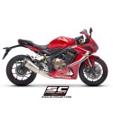 SC Project para HONDA CBR650R (2019 - 2020) - Línea de escape completa 4-1 acero inoxidable, con escape SC1-R titanio