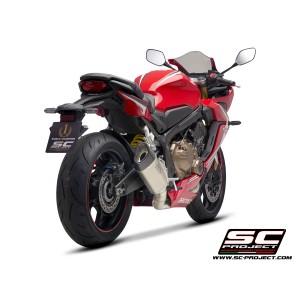 SC Project para HONDA CBR650R (2019 - 2020) - Línea de escape completa 4-1 acero inoxidable, con escape SC1-R titanio