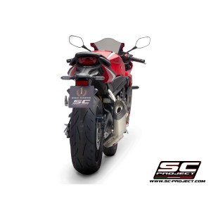 SC Project para HONDA CBR650R (2019 - 2020) - Línea de escape completa 4-1 acero inoxidable, con escape SC1-R titanio