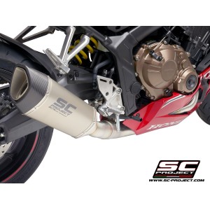 SC Project para HONDA CBR650R (2019 - 2020) - Línea de escape completa 4-1 acero inoxidable, con escape SC1-R titanio