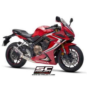 SC Project para HONDA CBR650R (2019 - 2020) - Línea de escape completa 4-1 acero inoxidable, con escape SC1-M carbono