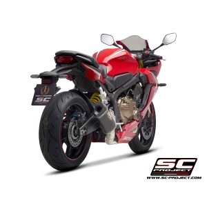 SC Project para HONDA CBR650R (2019 - 2020) - Línea de escape completa 4-1 acero inoxidable, con escape SC1-M carbono