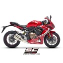 SC Project para HONDA CBR650R (2019 - 2020) - Línea de escape completa 4-1 acero inoxidable, con escape Twin CR-T titanio