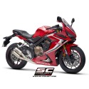 SC Project para HONDA CBR650R (2019 - 2020) - Línea de escape completa 4-1 acero inoxidable, con escape Twin CR-T titanio