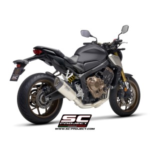 SC Project para HONDA CB650R (2021 - 2023) - Línea de escape completa 4-1 acero inoxidable, con escape SC1-R titanio