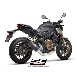 SC Project para HONDA CB650R (2021 - 2023) - Línea de escape completa 4-1 acero inoxidable, con escape SC1-S carbono