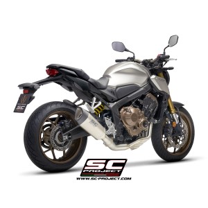 SC Project para HONDA CB650R (2019 - 2020) - Línea de escape completa 4-1 acero inoxidable, con escape SC1-R titanio