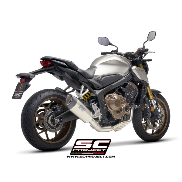 SC Project para HONDA CB650R (2019 - 2020) - Línea de escape completa 4-1 acero inoxidable, con escape SC1-R titanio