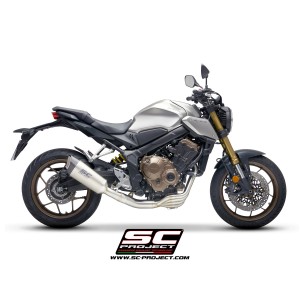 SC Project para HONDA CB650R (2019 - 2020) - Línea de escape completa 4-1 acero inoxidable, con escape SC1-R titanio