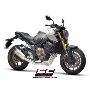 SC Project para HONDA CB650R (2019 - 2020) - Línea de escape completa 4-1 acero inoxidable, con escape SC1-R titanio