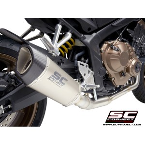 SC Project para HONDA CB650R (2019 - 2020) - Línea de escape completa 4-1 acero inoxidable, con escape SC1-R titanio