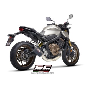 SC Project para HONDA CB650R (2019 - 2020) - Línea de escape completa 4-1 acero inoxidable, con escape SC1-M carbono