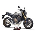 SC Project para HONDA CB650R (2019 - 2020) - Línea de escape completa 4-1 acero inoxidable, con escape Twin CR-T titanio