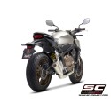 SC Project para HONDA CB650R (2019 - 2020) - Línea de escape completa 4-1 acero inoxidable, con escape Twin CR-T titanio