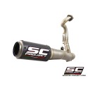 SC Project para HONDA NSF250R - Línea de escape completa 1-1 titanio, con escape CR-T carbono