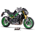 SC Project para KAWASAKI Z900 - Z900 A2 (2025 - 2026) - Escape CR-T titanio, con protector de talón y protección de fibra de car