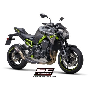 SC Project para KAWASAKI Z900 A2 (2020 - 2024) - Euro 5 - Escape CR-T carbono, con malla antipiedras