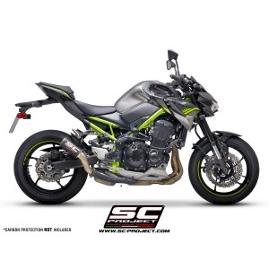 SC Project para KAWASAKI Z900 (2017 - 2019) - Euro 4 - Escape CR-T carbono, con malla antipiedras (SIN protector carbono)