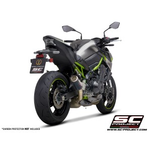 SC Project para KAWASAKI Z900 (2017 - 2019) - Euro 4 - Escape CR-T carbono, con malla antipiedras (SIN protector carbono)