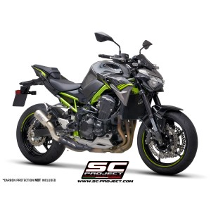 SC Project para KAWASAKI Z900 (2017 - 2019) - Euro 4 - Escape CR-T titanio, con malla antipiedras (SIN protector carbono)