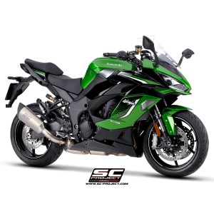 SC Project para KAWASAKI Ninja 1100SX - SE (2025 - 2026) - Escape SC1-R titanio (doble posición para la maleta lateral*)
