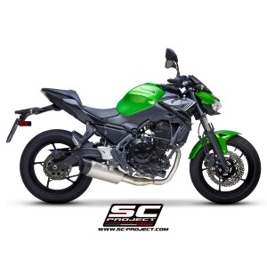 SC Project para KAWASAKI Z650 (2021 - 2022) - Línea de escape completa 2-1 acero inoxidable, con escape SC1-R GT titanio