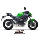 SC Project para KAWASAKI Z650 (2020) - Línea de escape completa 2-1 acero inoxidable, con escape SC1-R GT titanio