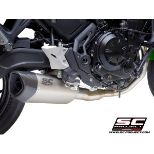 SC Project para KAWASAKI Z650 (2020) - Línea de escape completa 2-1 acero inoxidable, con escape SC1-R GT titanio