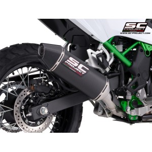 SC Project para KAWASAKI KLE500 (2026) - Escape MX carbono (instalable en dos posiciones*)